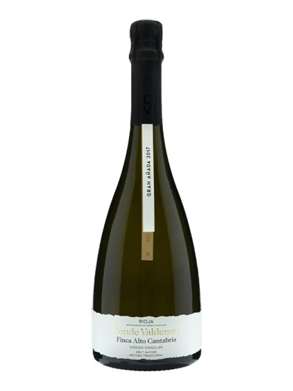 Botella de Conde Valdemar Finca Alto Cantabria Brut Nature 2017