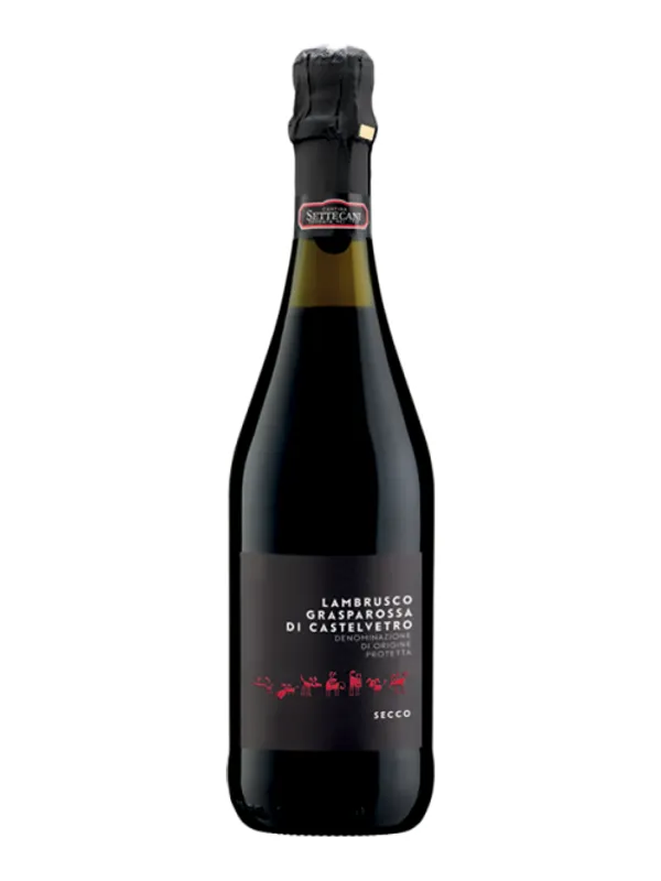 Botella de Lambrusco Grasparossa di Castelvetro - Tradizione Secco - Cantina Settecani