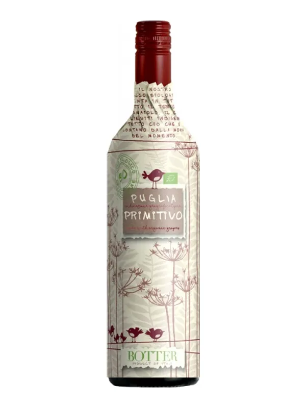 Botella de Primitivo Wrap Ecológico - Uccellini 2025